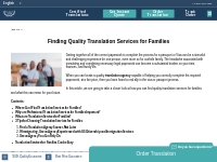 Finding Quality Translation Services for Families: The Spanish Group