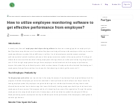 How to utilize employee monitoring software to get effective performan