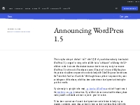 Announcing WordPress 1.5   WordPress News