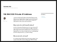 192.168.1.100 Private IP Address | 192.168.1.100