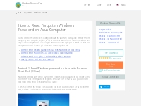 How to Reset ASUS Password in Windows 10/8/7/Vista/XP