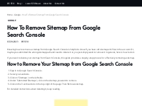 How To Remove a Sitemap From Google Search Console