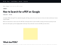 How to Search for PDF Files on Google