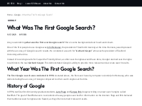 What Was The First Ever Google Search?