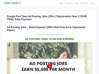 Ad Posting Jobs @Rs-1 Registration Fees 2 YEAR TRAIL Daily Payment
