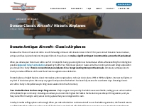 Antique Aircraft Donations | Donate a Classic Airplane