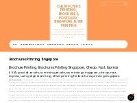 Brochures Printing Singapore - Cheap Flyers Printing, Brochures, Postc