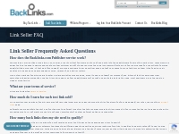 Link Seller FAQ | Backlinks.com