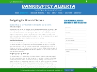 Bankruptcy Alberta: Bankruptcy Budgeting | Cameron-Okolita Inc.