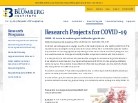 Research Projects for COVID-19   Blumberg Institute