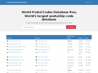 World PostCodes, Postal Codes database free, all country zip code list
