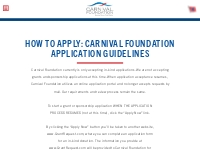 The Carnival FoundationApply for a grant, scholarship or in-kind donat