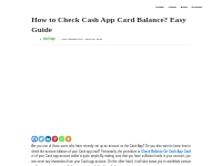 How to Check Cash App Card Balance? Easy Guide