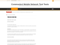 Terms and Conditions   Commselect Mobile Network Test Tools