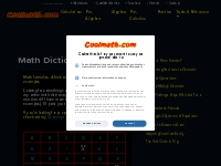 Cool math .com - Online Math Dictionary for K-Algebra- formulas, defin