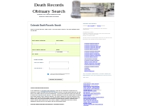 Colorado Death Records Search : Colorado Obituary Record Search at Dea