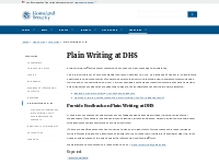 Plain Writing at DHS | Homeland Security