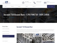 Inconel 718 Round Bar - Exotic Metal Alloys
