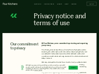 Privacy notice and terms of use - Four Kitchens