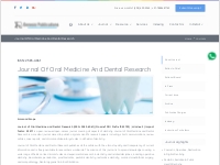 Journal Of Oral Medicine And Dental Research