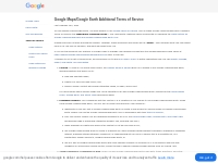 Google Maps/Earth Additional Terms of Service - Google