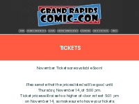 TICKETS | GR Comic Con