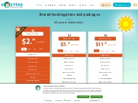 Shared web hosting plans pricing from $2/month