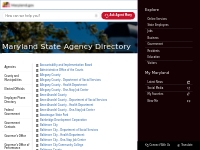   	  	Maryland State Agency Directory - Maryland.gov
