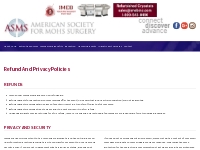 Refund and Privacy Policies | American Society for Mohs Surgery