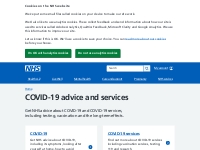 COVID-19 advice and services - NHS