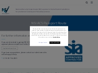 Passport Route | Combine your NSI approval with SIA ACS status