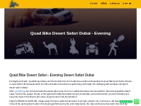 Quad Bike Desert Safari Dubai | Evening Safari with BBQ Dinner