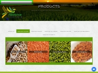Radiance Overseas- white chickpeas , organic cracked corn, red lentils