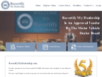 Recertify My Dealership | Dealer Operator Recertification