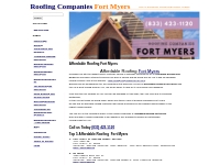 Affordable Roofing Fort Myers | Roofing Companies Fort Myers