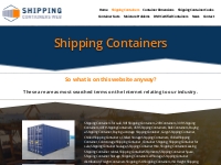 Shipping Containers | Shipping Containers Web