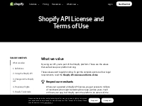 Shopify API License and Terms of Use - Shopify USA