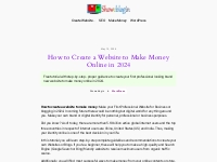 How to Create a Website to Make Money Online in 2024   Showeblogin