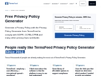 Free Privacy Policy Generator - TermsFeed