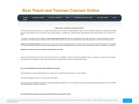 Best Travel and Tourism Courses Online