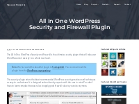 All In One WordPress Security and Firewall Plugin