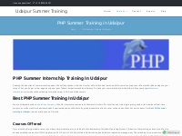 PHP Summer Internship Training In Udaipur | Best PHP Summer Training I
