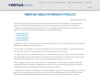 Veritas Health Privacy Policy | Veritas Health
