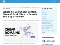 Where to Get Cheap Domain Names? Best Sites to Search and Buy a Domain
