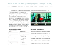 Affordable Wedding Videographer Orange County - Orange County Wedding 