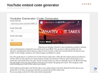 Youtube Generator Code Generator | YouTube embed code generator